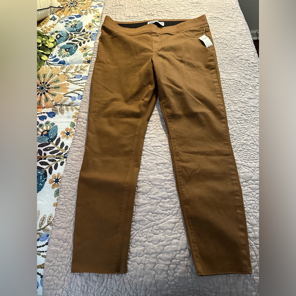 NWT size 14 Rockstar skinny jeans cognac brown Old Navy